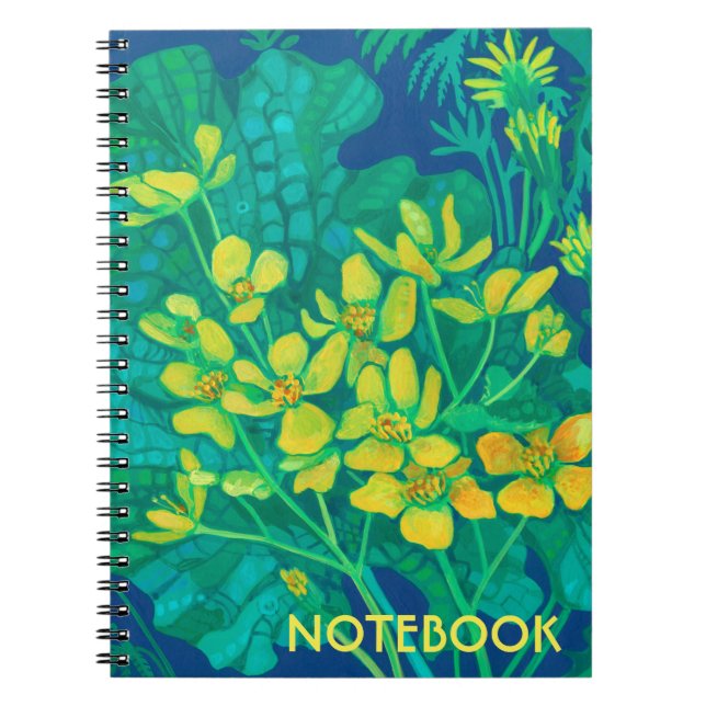Cuaderno Marsh Marigold Summer Wildflowers Pintura Floral (Frente)