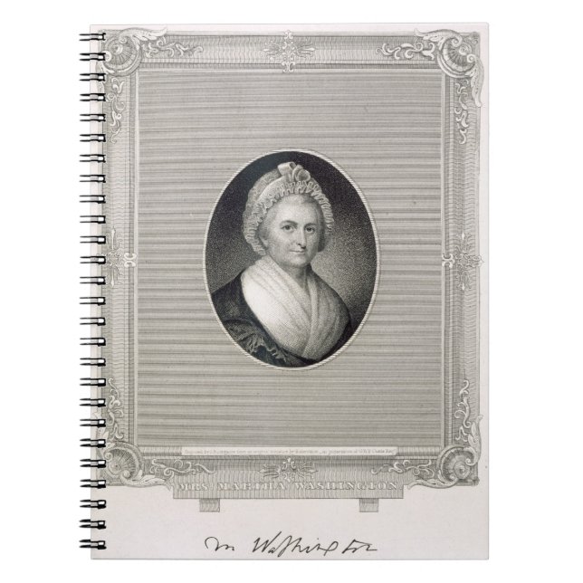 Cuaderno Martha Washington, grabado por James Barton Longac (Frente)