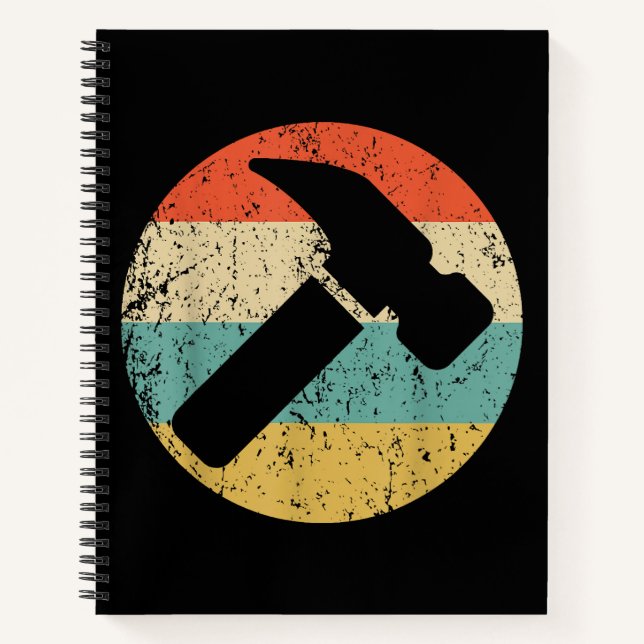Cuaderno Martillo retro vintage carpintero (Anverso)