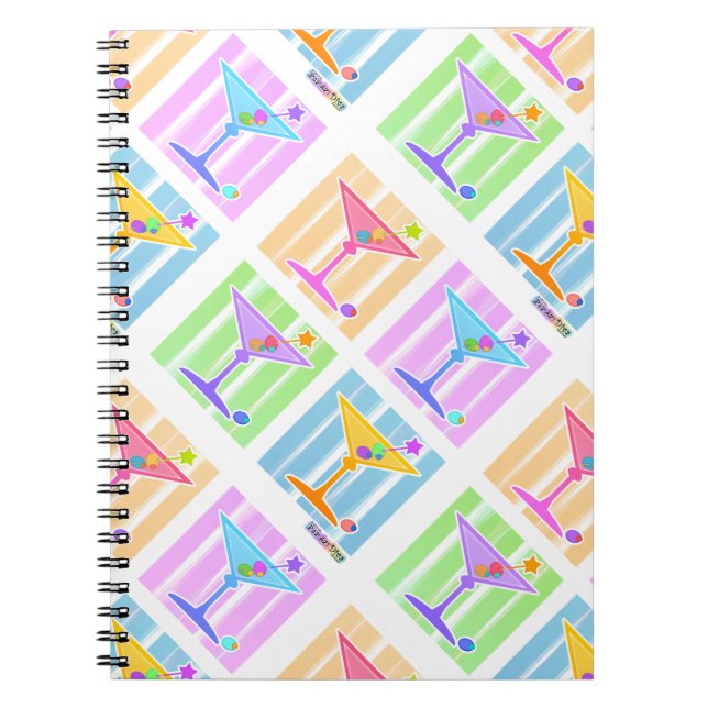 CUADERNO MARTINIS EN COLORES PASTEL DEL ARTE POP (Frente)