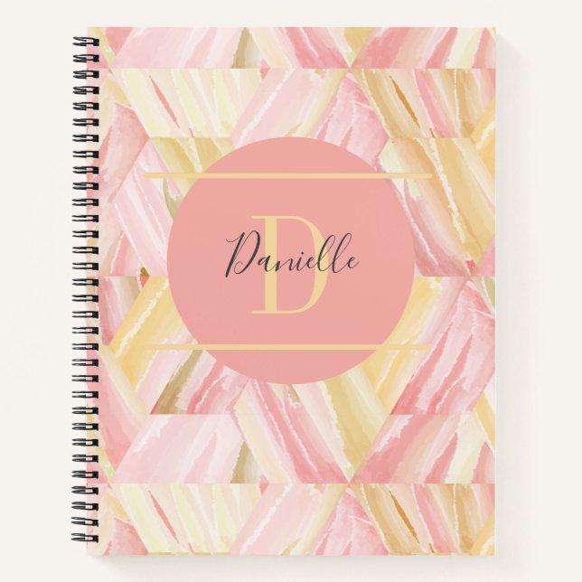 Cuaderno Marzipan & Wewak Pattern Resumen Nombre del monogr (Anverso)
