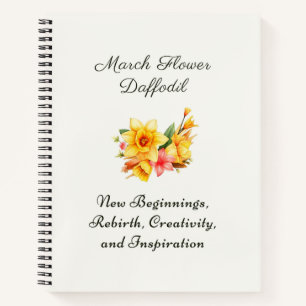 Cuaderno Marzo Nacimiento Flor Daffodil Nacimiento Regalo