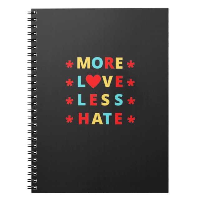 Cuaderno Más amor menos odio gracioso (Frente)