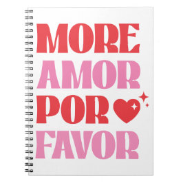 Cuaderno Más amor por favor rojo y rosa moda