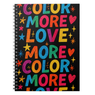 Cuaderno Más Color Más Amor Tipografía Divertida Arcoíris D