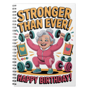 Cuaderno Más fuerte que nunca Personalizado de fitness de c
