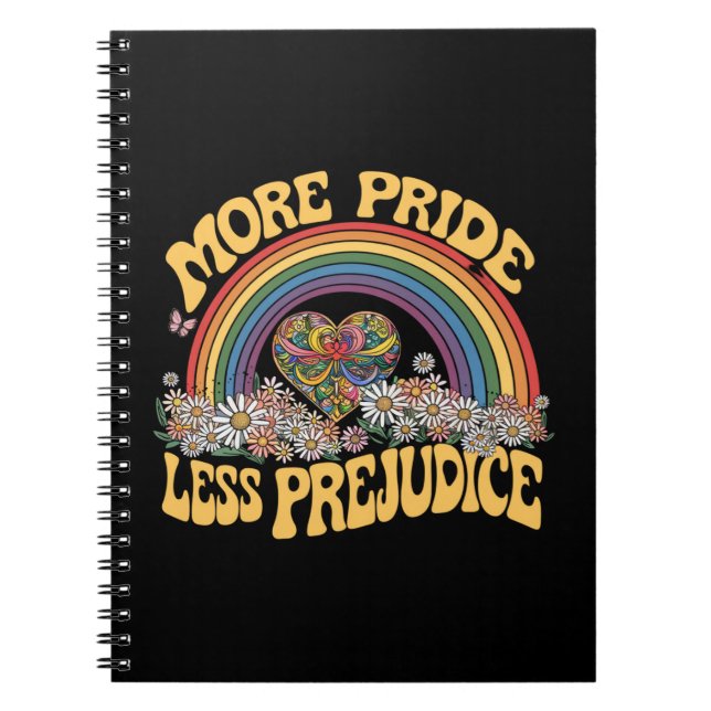 Cuaderno Más orgullo menos prejuicio retro orgullo arcoiris (Frente)