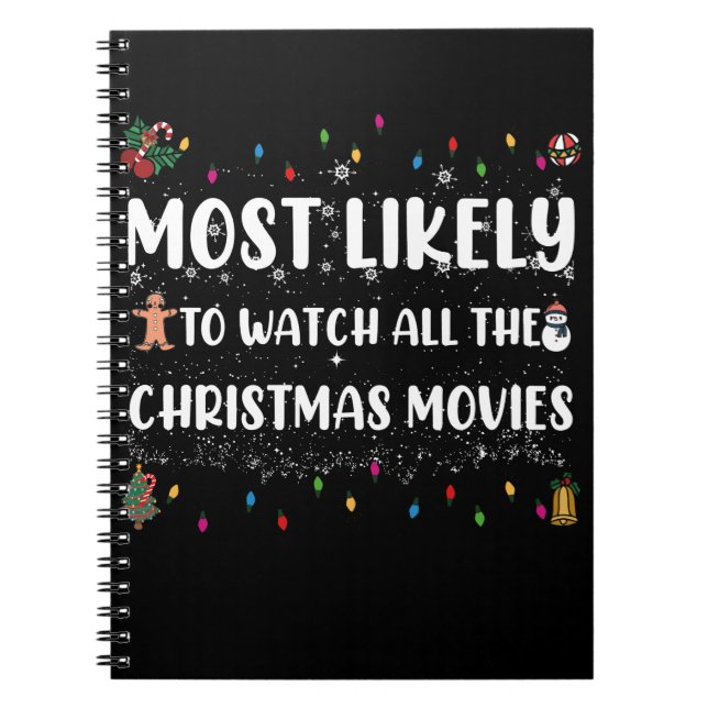 Cuaderno Más Probable De Ver Todas Las Películas De Navidad (Frente)