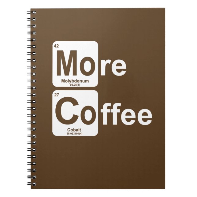 Cuaderno Más tabla periódica del café (Frente)