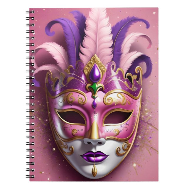Cuaderno Máscara de carnaval colorida (Frente)