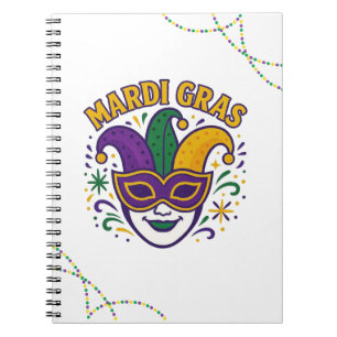 Cuaderno Máscara de colores tradicionales de Mardi Gras