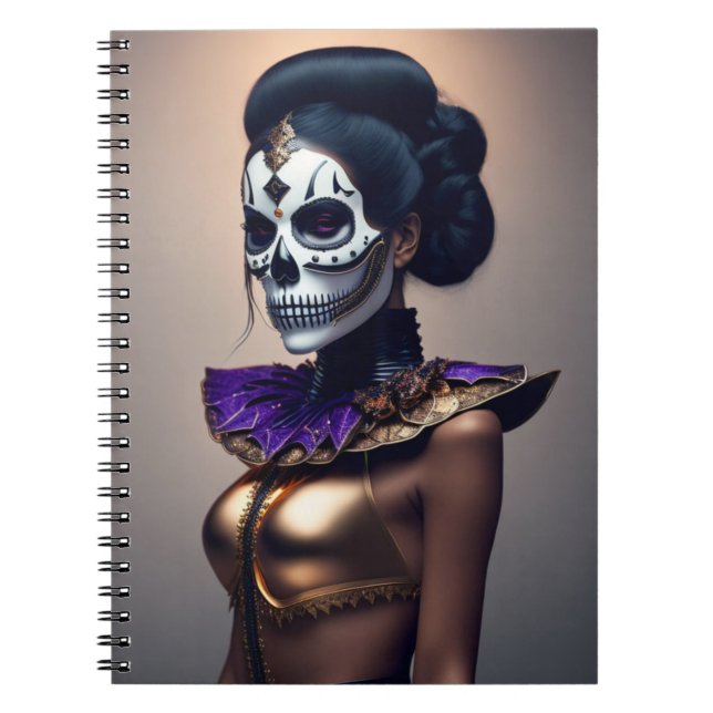 Cuaderno Máscara de cráneo de Halloween (Frente)