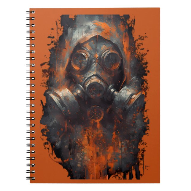 Cuaderno Máscara de gas post apocalíptica Grunge tóxico (Frente)