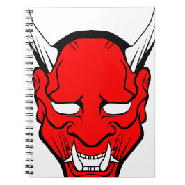 Cuaderno Mascara de Hannya japonesa roja