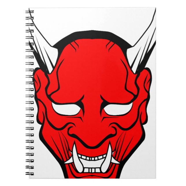Cuaderno Mascara de Hannya japonesa roja (Frente)