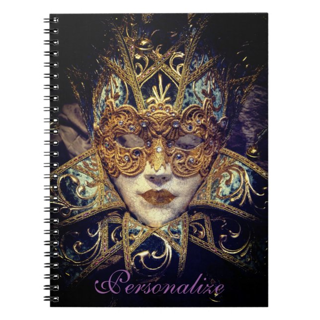 Cuaderno Máscara de mascarada Gótica victoriana elegante (Frente)