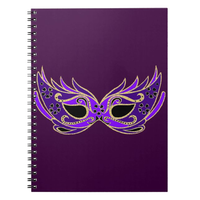 Cuaderno Máscara de máscaras púrpura real (Frente)