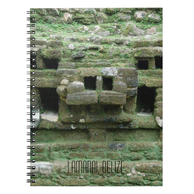 Cuaderno Máscara del templo Lamanai Belice de Jaguar del (Frente)