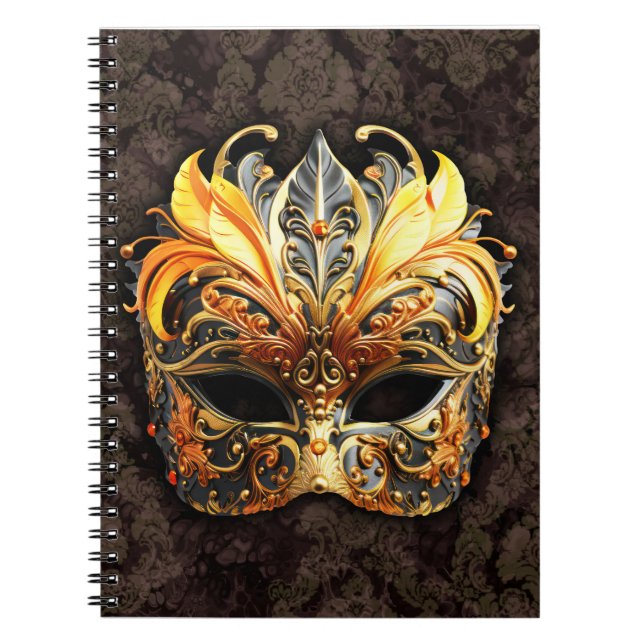 Cuaderno Máscara Dorada de Mascarada Veneciana (Frente)