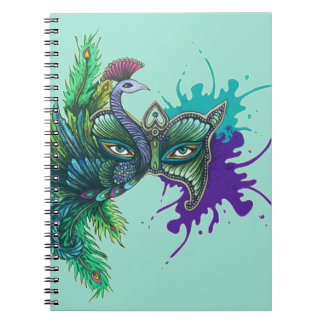 Cuaderno Máscara - pavo real