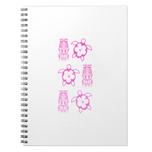 Cuaderno Máscara rosada de Honu y de Tiki