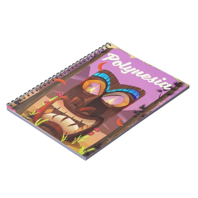 Cuaderno Máscara Tiki de Polinesia (Lado Izquierdo)