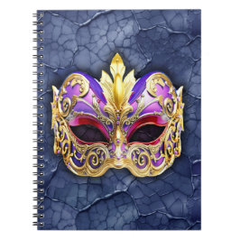 Cuaderno Máscara veneciana decorativa sobre la Marina negra