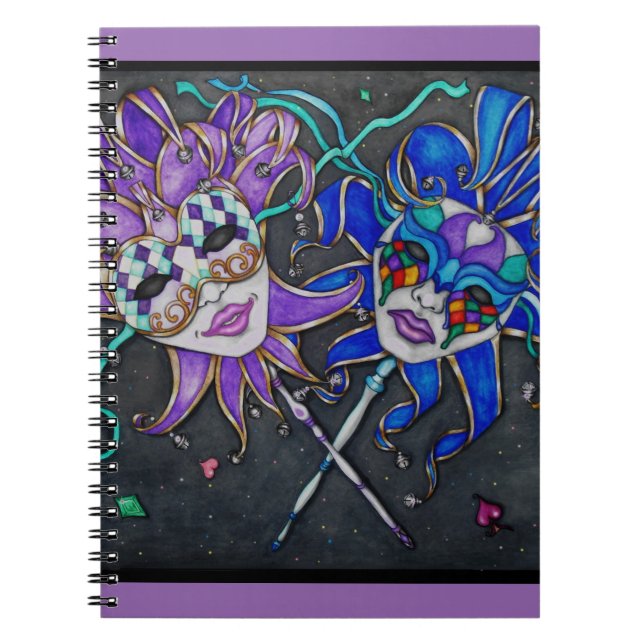 Cuaderno Máscaras de Jester de Comedia/Tragedia (Frente)