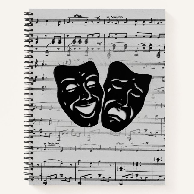 Cuaderno Máscaras de música y teatro de plata (Anverso)