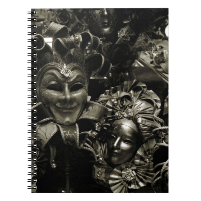 Cuaderno Máscaras oscuras de máscara gótica negras (Frente)
