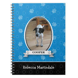 Cuaderno Mascota azul de la impresión de la pata