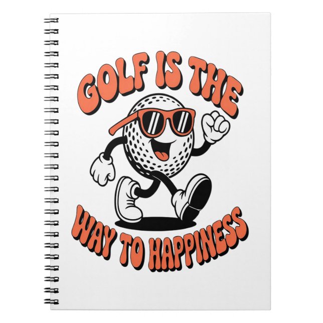 Cuaderno Mascota de bolas de golf alegre (Frente)
