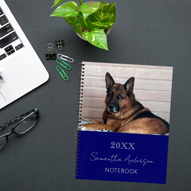 Cuaderno mascota de foto personalizado azul marino (Subido por el creador)