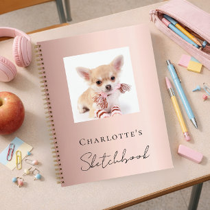 Cuaderno Mascota de foto rosa de oro de Sketchbook