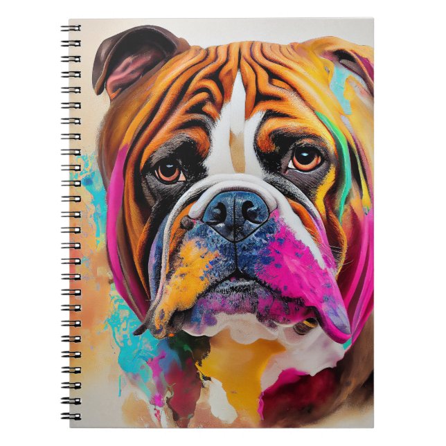 Cuaderno Mascota de perro Bulldog inglés animal adorable (Frente)
