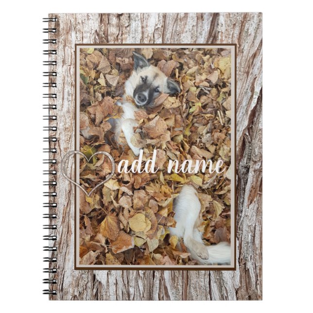 Cuaderno mascota de perro de collage de fotos moderno diver (Frente)