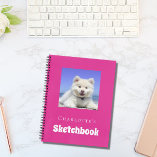 Cuaderno Mascota de Sketchbook chica rosado caliente