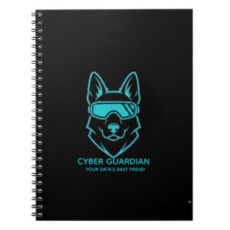 Cuaderno Mascota de tecnología azul del Guardián Cibernétic