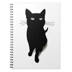 Cuaderno Mascota felino del vector del gato negro del gato 