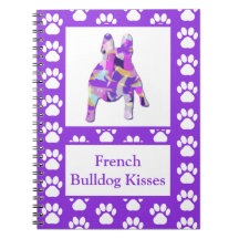 Mascota francés de Bulldog Cute Silhouette Purple