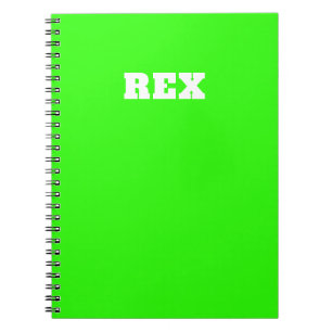 Cuaderno Mascota Neon Green y White Moderne Name