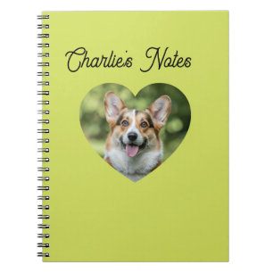 Cuaderno Mascota Perro Verde Adorable Marco de Corazón De v