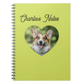Cuaderno Mascota Perro Verde Adorable Marco de Corazón De v