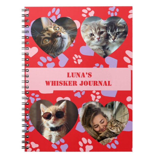 Cuaderno Mascota personalizado Foto y nombre Patrón de impr (Frente)