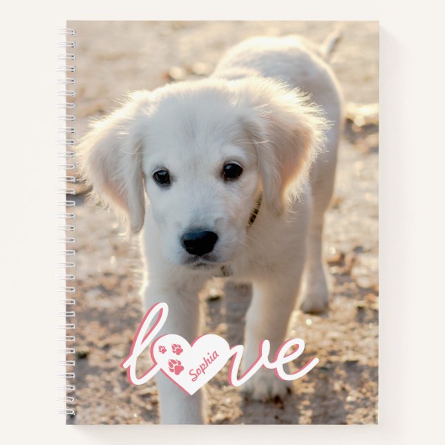 Cuaderno Mascota personalizado Foto y texto de amor con pat (Anverso)