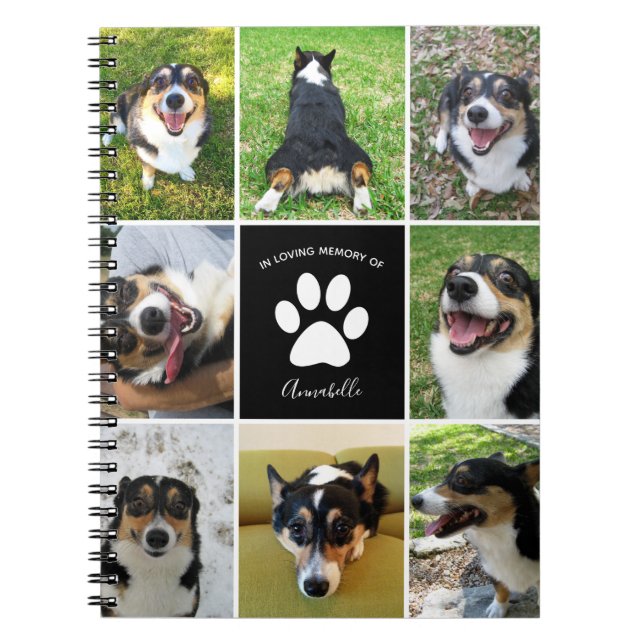 Cuaderno Mascota Personalizado Perro 8 Collage de fotos (Frente)