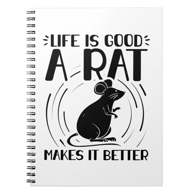 Cuaderno Mascota Rat | Regalos de animales de rata de roedo (Frente)
