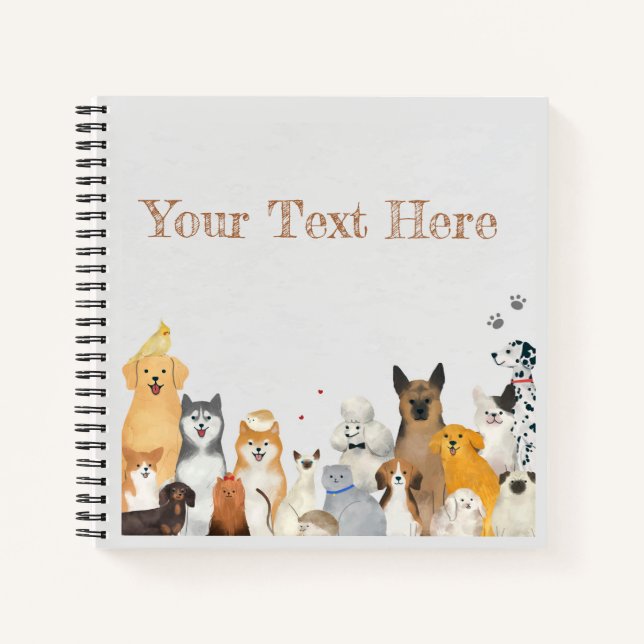 Cuaderno Mascotas, perros y gatos Personalizable para portá (Anverso)