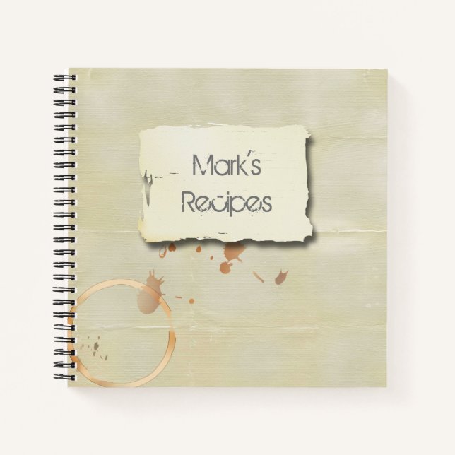 Cuaderno Masculina de papel Kraft con manchas de café (Anverso)