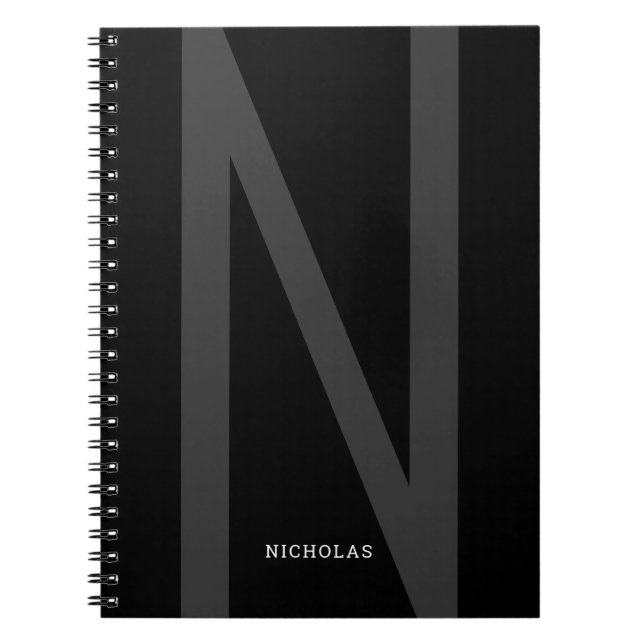 Cuaderno Masculinas negras Personalizados iniciales (Frente)